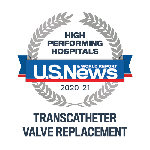 image of US News & World Report High Performing Hospital in TAVR badge