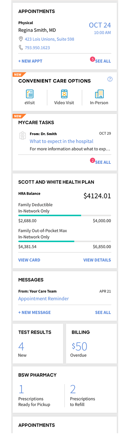 My Bsw Health My Chart